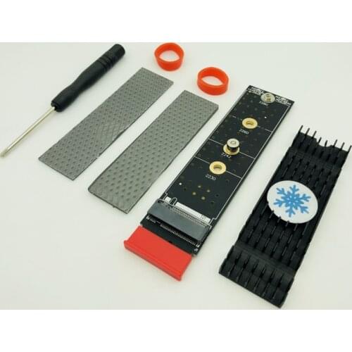 PCIE to M2 M Key Connector Adapter M2 SSD NVME PCIE x1 Full Speed M.2 2280 Aluminum Heatsink SSD Thermal Silicon Wafer Cooling