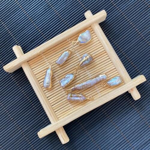 3x10-10x35mm Natural Freshwater Pearl Pendant Charms Irregular Shape DIY for Jewelry Making Necklace and Bracelet Accessories