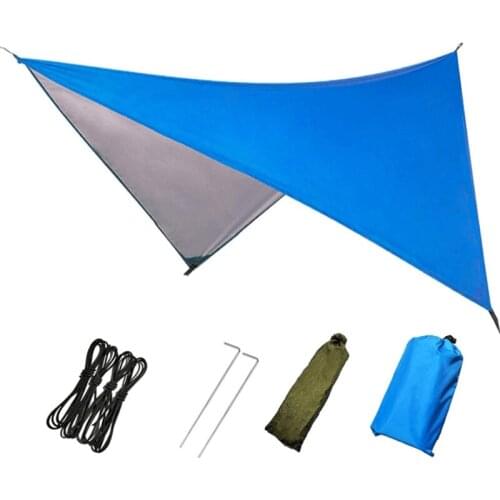 Camping Tarp Waterproof,Hammock Rain Fly,Outdoor Moistureproof Picnic Mat,Multifunction Tent,91 x 83 Inch