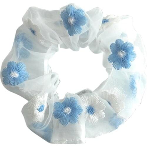 1pc Fashion Flower Decor Hair Rope Scrunchy Creative Elastic Hair Band Hair Bobble Scrunchy For Women Girls Hair Accessories