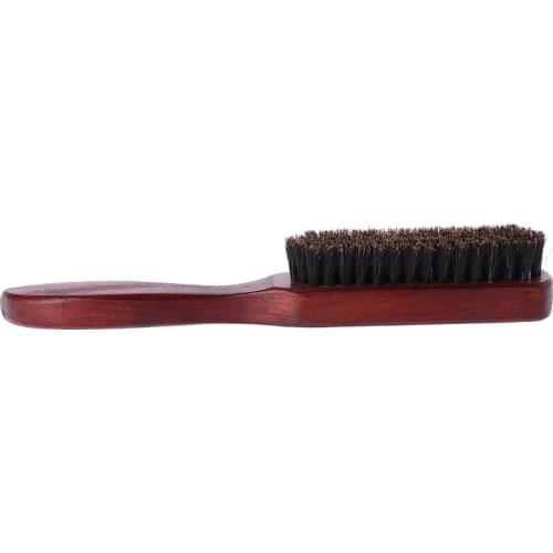 Y1UF Hair Brush Wood Handle Boar Bristle Beard Comb Styling Detangling Straightening