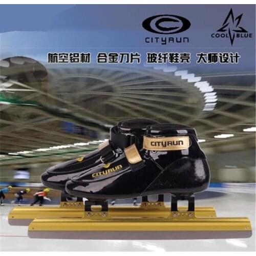CITYRUN short track glass fiber inline speed ice skates patines 380mm 410mm 430mm ice blade 55 stainless knife KR JP Free Ship