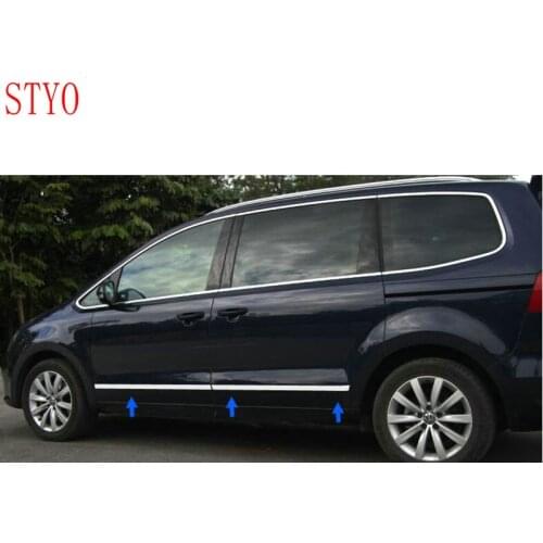 STYO Stainless steel Car UP Door Side Body Molding Cover Trim For VW sharan 2013-2016