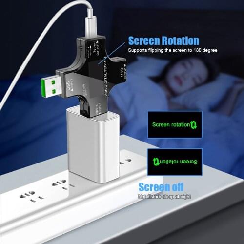 2 in 1 Type C USB Tester with IPS LCD Color Screen USB Voltmeter Ammeter Current Voltage Tester BT Connection APP Remote Control