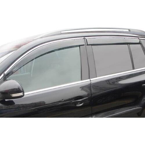 High quality 4 Piece Injection molding trim vent shade rain sun wind deflector window visor for Tiguan 2009-2017