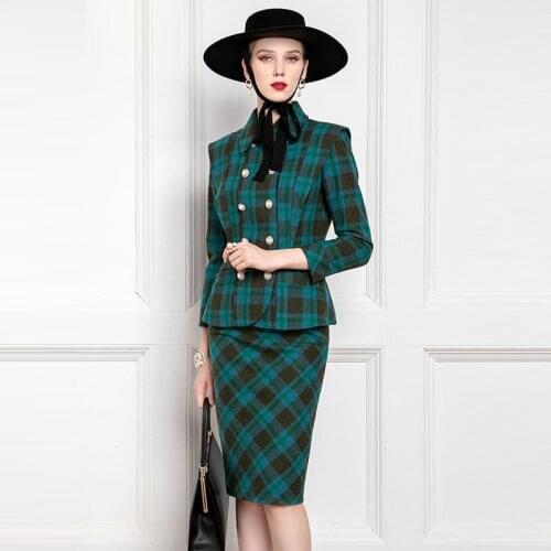 High End Celebrity Xiaoxiangfeng Business Suit WomenS Autumn And Winter Fashion Temperament Dress Suit Skirt