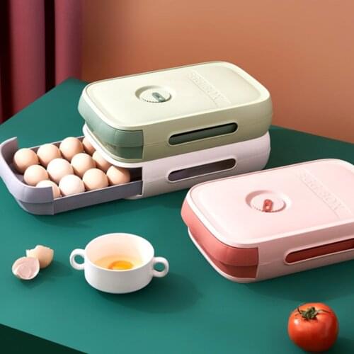 Drawer Type Egg Storage Box Refrigerator Storage Box Fresh Keeping Box Dumpling Box Household Eggs Holder Food Storage Egg Box
