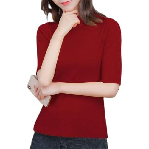 Female Stretch Knit Gilet Chandail Woman Spring Sweaters Breathable Slim Sweater Autumn Skinny Tops Hedging Half Knit Chaleco