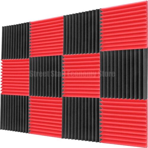 12/24/48 Pcs 1''x12''x12'' Acoustic Foam Panels Sound Proof Padding Soundproofing Studio Foam Wedges Soundproof Sealing Strips