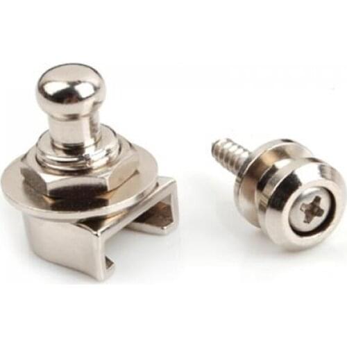 1pc Chrome Plated Round Head Skidproof Strap Lock Straplock For Electric Guitars