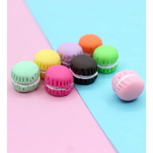 20PCS DIY Resin Colorful Simulation Macaron Cute Cake Food Scrapbooking Play Kawaii Cabochon For Craft Embellishments Toys