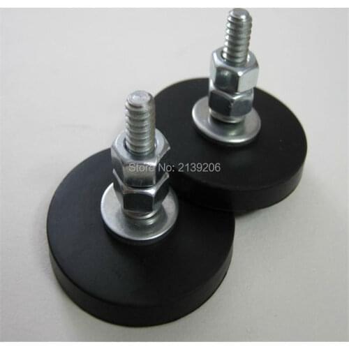 4pcs 8kg Pulling Force D43mm Strong Neodymium Ndfeb Magnet Sucking Disc Rubber Wrapped Scratch-Resistant Magnetic Fasteners