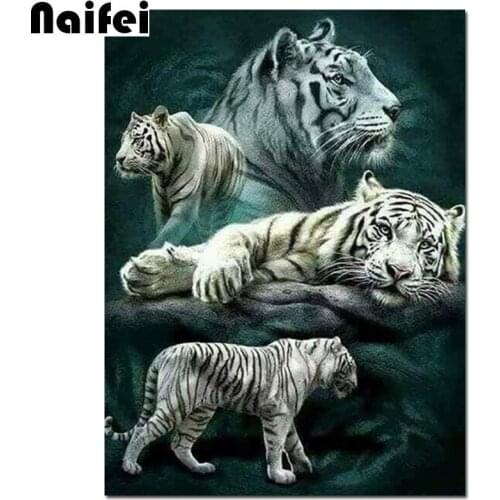 Diamond Embroidery square/round drill 5D DIY Animal Tiger 3D Diamond Painting Cross Stitch Pattern Home Decoration