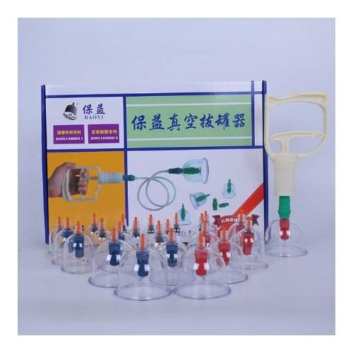 Free shipping suction cup massage jar magnetic therapy vacuum cupping device 6 / 12/ 24 tank glass cuppers pull gas cylinders