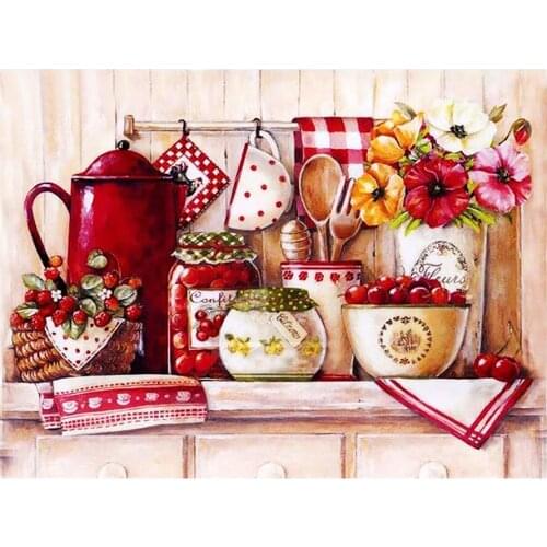 Teacup Tableware Flowers Still Life Diamond Painting Round Full Drill Nouveaute DIY Needlework Mosaic Embroidery 5D Cross Stitch