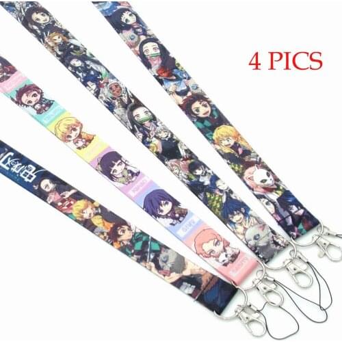 Demon Slayer: Kimetsu no Yaiba Lanyards Cool Neck Strap Phone ID Card Holder Lanyard For Keys Hanging Rope Lanyards Tanjirou
