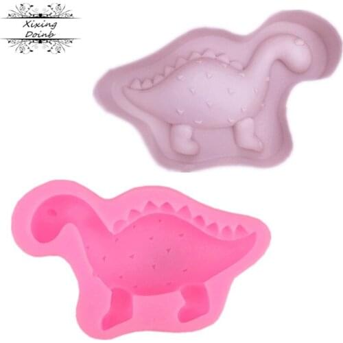 DIY silicone mold cartoon dinosaur shape cake decoration tool sugar craft chocolate fudge mold baking tool