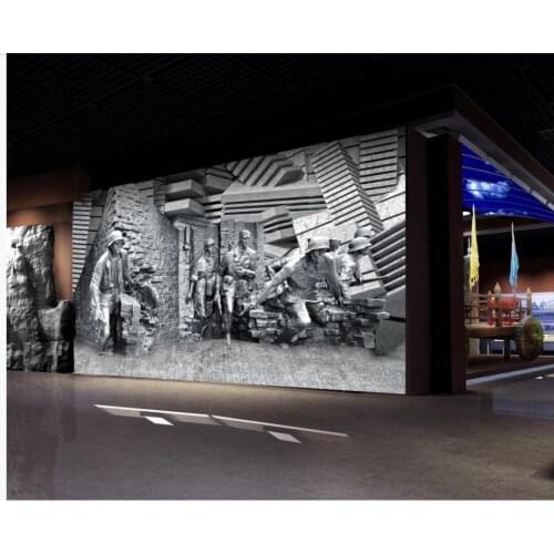 Home Decor Living Room Wall Covering War history figures sculpture background wall painting Custom 3d Mural Wallpaper