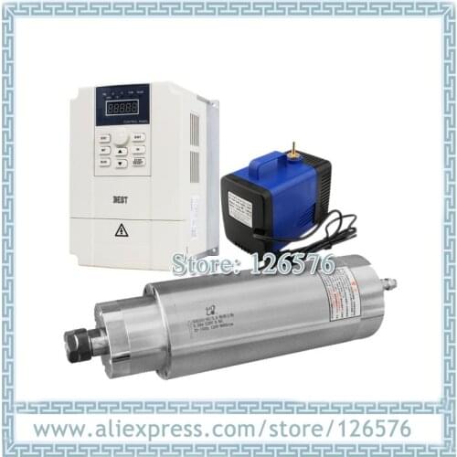 Lower Speed 1800rpm-18000rpm 4.5kw ER20 D105mm metal Drilling spindle motor + 5.5kw AC380V INVERTER + Water Pump