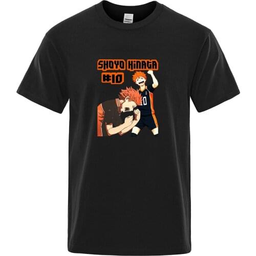 Japan Anime Haikyuu T Shirt Men Hip Hop Short Sleeve Shoyo Hinata Men T-Shirts Cotton Cartoon Fashion T-Shirt Casual Tops Summer