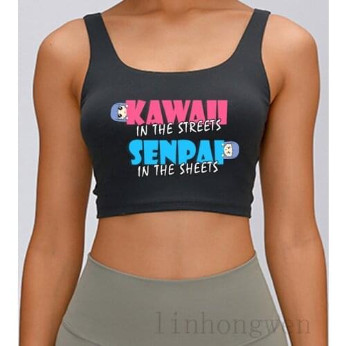Kawaii In The Streets Senpai In The Sheets Manga Tank Top Spring Autumn New Fashion Crew Neck Unique Customize Top Tee Vest