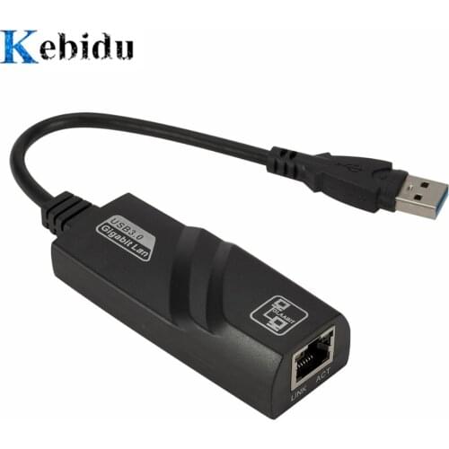KEBIDU Wired USB 3.0 To Gigabit Ethernet RJ45 LAN (10/100/1000) Mbps Network Adapter Ethernet Network Card For PC Wholesales