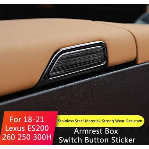 TAJIAN Center Console Armrest Switch Button Stainless Steel Automotive Interior Accessories For Lexus ES200 260 250 300H 18-21