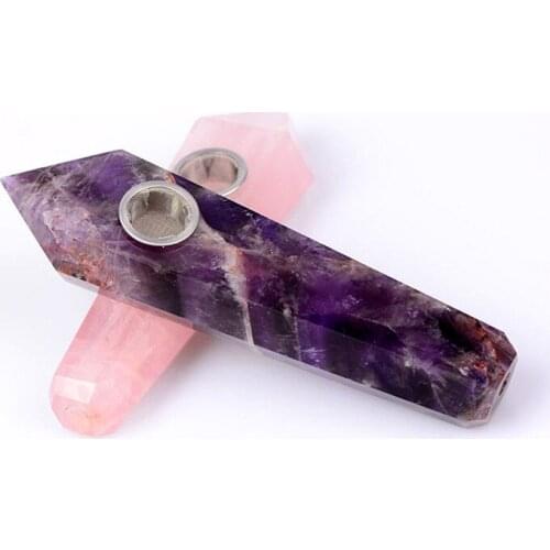 Rose Quartz Smoking Pipe Gems Mineral Crystals And Stones Healing Gemstones For Crafts Reiki Home Decor