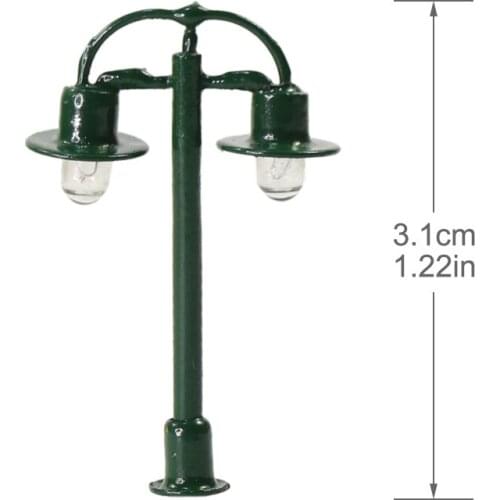 L333N 10pcs Model Railway N Scale Lamppost 1:150 Lamps Street Lights with Two Bulbs 12V