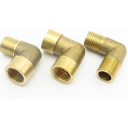 1/8" 1/4" 3/8" 1/2" 3/4" BSP Male Female Thread 90 Degree Elbow Brass Pipe Fitting Adapter Coupler Connector For Water Fuel Gas
