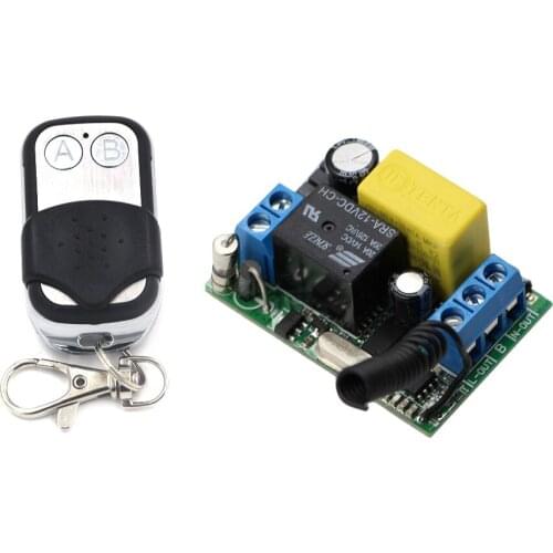 Best Price AC220V 10A 1 Channel Wireless Remote Control Switch Receiver Board & Transmitter For Electronic Gates 315/433Mhz