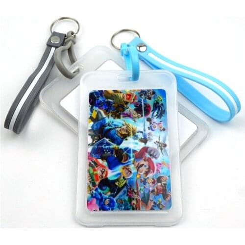 Game Cute Cartoon Card Cover with Key Chain Fashion Card Bag Bank Credit Card Holder Plastic Student ID Bus Card Sleeve Protect