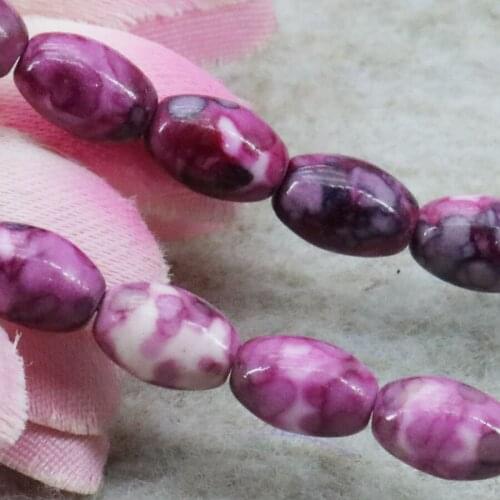 Fashion Multicolor Rich Bucket Loose DIY Beads Semi-precious Riverstones Rain Flower Rainbow Stones Girls Jewelry making 6X8mm