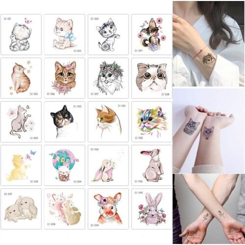 Cartoon Animals Temporary Tattoo Stickers for Kids Children Cats and Dogs Hands Arm DIY Body Art Temporary Fake Tattoo Sticker