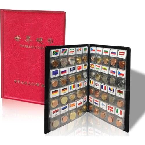 World Coins Lot 60 Different Country National Flag Album Collection Original Coin, Starter Kit