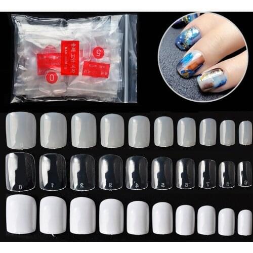 500pcs False Artificial Foot Nails Sticker Full Cover Fake Toenails Natural/Clear/White False Nails Acrylic Nail Art Salon Tips