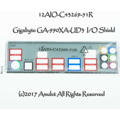 Original I/O IO Shield BLENDE For Gigabyt GA-990XA-UD3 , GA-Z68X-UD3R