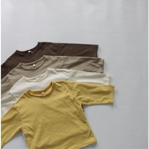 Autumn childrens long sleeve T-shirt loose edge design childrens boys' and girls' T-shirt boy clothes