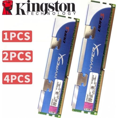 Used Kingsto HyperX Desktop memory 2GB DDR3 1600Mhz Module 2X2gb=4gb 4x2gb=8gb RAM ECC DDR3 12800 1600 12800 RAM