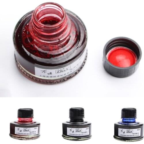 Hot sale 50ml 4 Colors Bottled Glass Smooth Writing Fountain Pen Ink Refill School Student Stationery Office Supplies