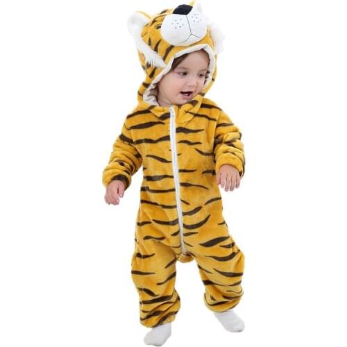 Onesies For Baby Tiger Boy Girl Sleepwear, Winter Bebe Animal Pajamas Kigurumi ,Cosplay Costume One-Piece Pijama Newborn Clothes