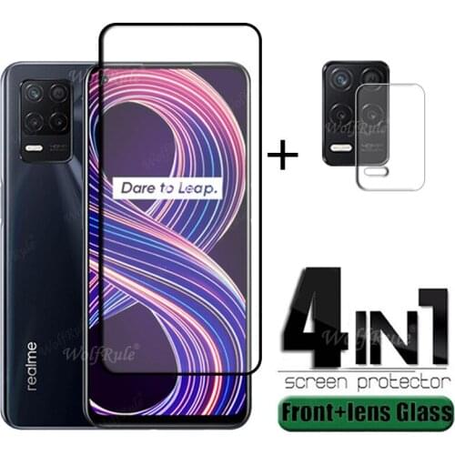 Full Cover Glass For Realme 8 5G Glass For OPPO Realme 8 5G Tempered Glass Full Glue Screen Protector For Realme 8 5G Lens Glass