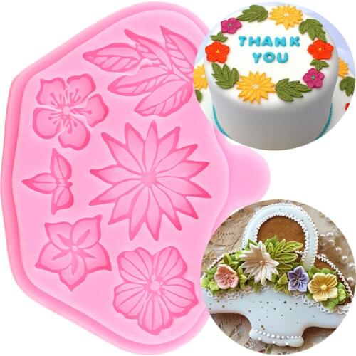 Sugarcraft Flower Leaves Silicone Lace Molds Cupcake Topper Fondant Cake Decorating Tools Candy Clay Chocolate Gumpaste Moulds