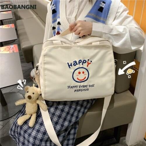 New Korean Lovely girl Pure color One shoulder crossbody bag Fashionable Women Handbag Japanese Campus style Schoolbag