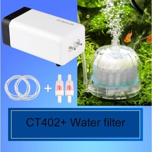 Super Quiet 4W Oxygen Air Pump for Fish Tank Aquarium Oxygenator 2.8x2 L/MIN+ Water Filter