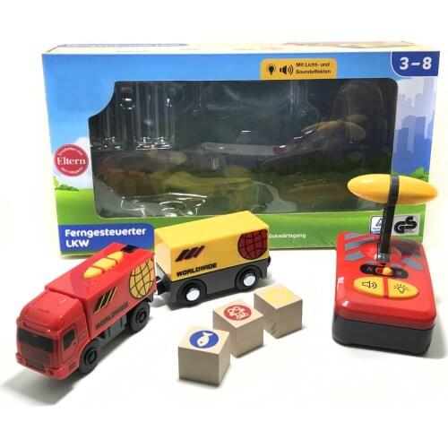 W05 Free shipping Remote control magnetic electric locomotive compatible wooden track red worldwide train