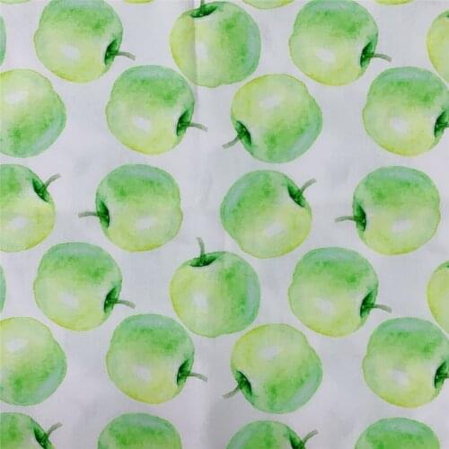 Wide110cm Green apple Apple Fruits Cotton Printed Fabric,DIY Handmade Materials For Baby Kids home textile Quilting Making Craft