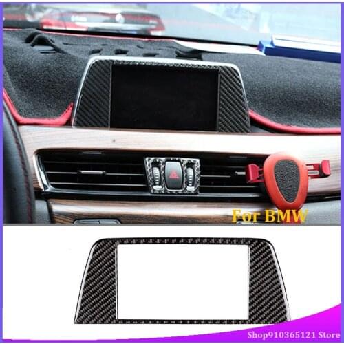 For BMW X12016-2019 Navigation Frame Protective Cover, Real Carbon Fiber (Soft) Car Interior Modification Accessories