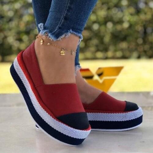 Womens Shoes Fashion Canvas Simple Slip-on Round Toe Flat-heeled Platform Comfortable Casual All-match Shoes Platform Boots