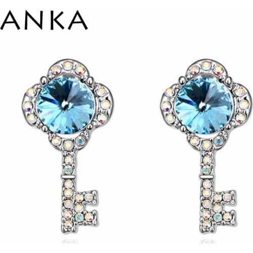ANKA Zinc Alloy New Hot Sale Trendy Women Lock Pendientes Earrings For Brincos Crystal Crystals from Austria #103212